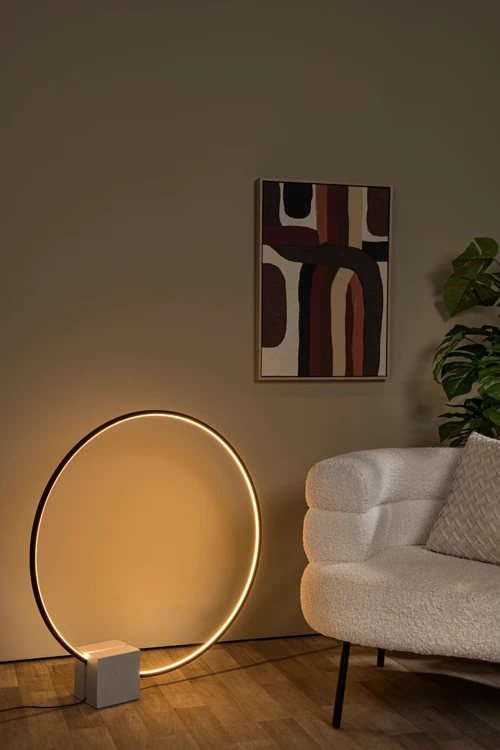 Lucide CIRKELIS - Table lamp - Ø 83 cm - LED Dim. - 1x24W 3000K - Black - atmosphere 1